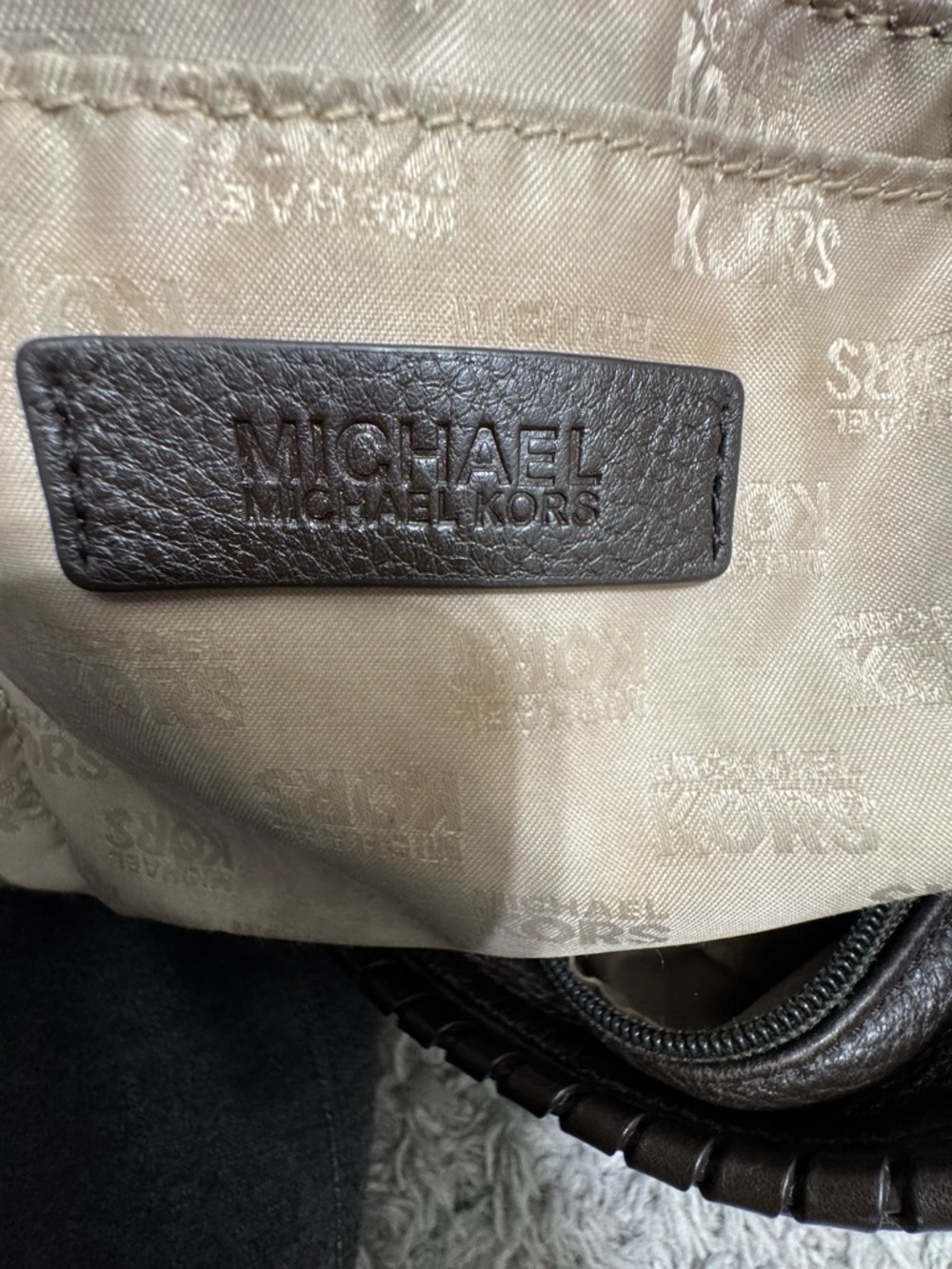 Michael Kors Black Pebbled Leather Hobo with Gold MK Charm - Picture 8 of 8